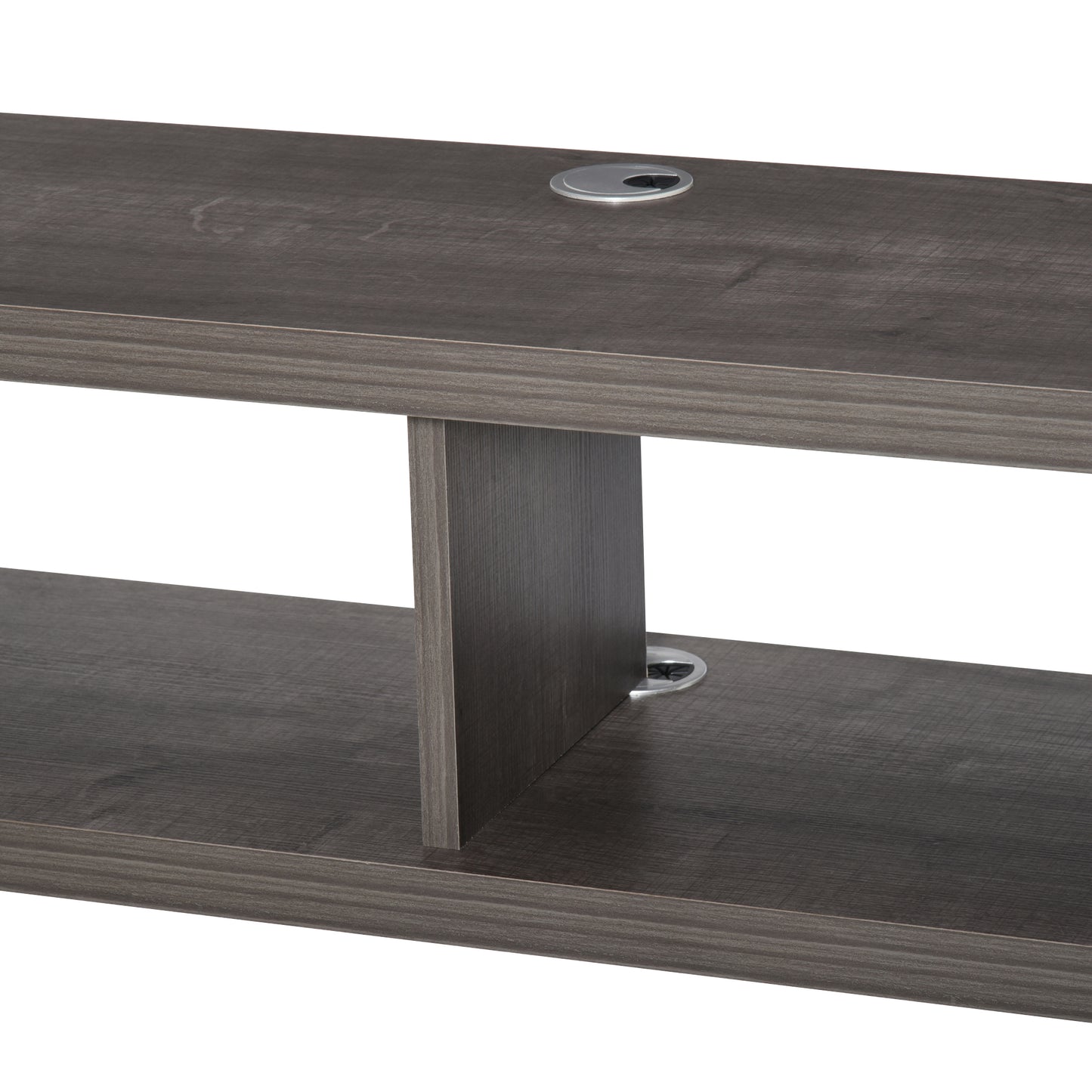 HOMCOM Modern Floating Wall Mounted TV Media Console Shelf Dark Grey Wood