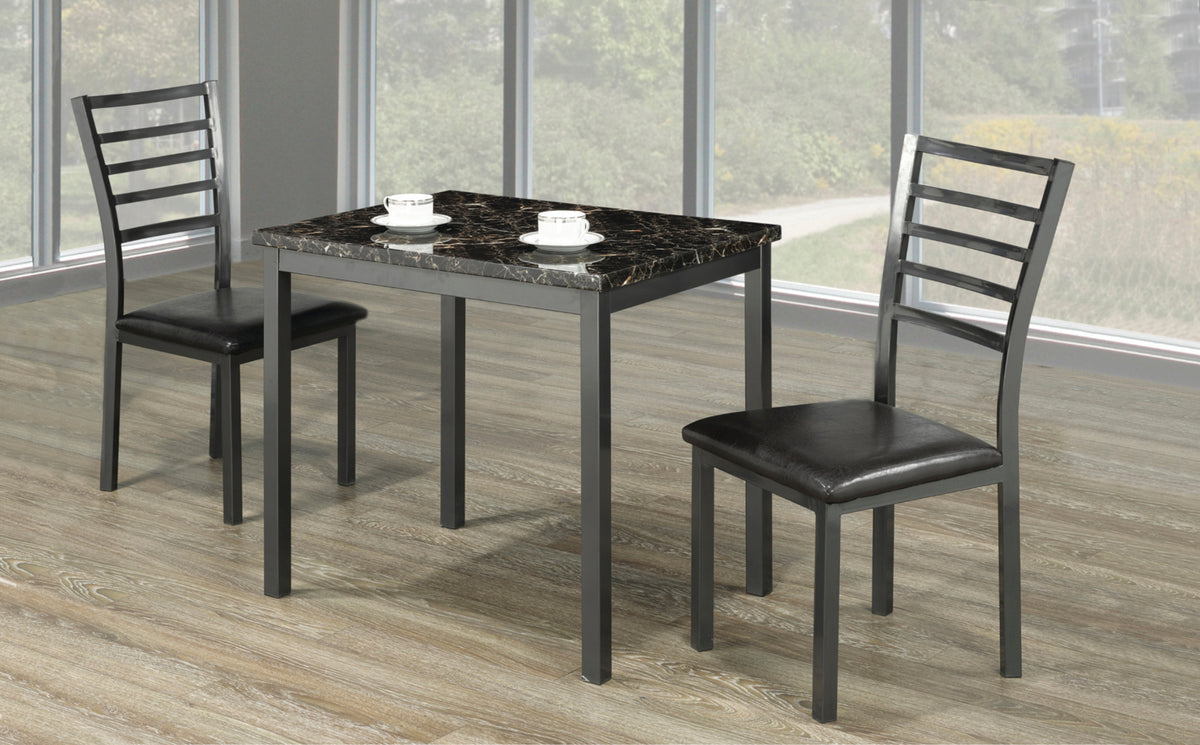 Marble-Top 3-Piece Bistro Dinette Set