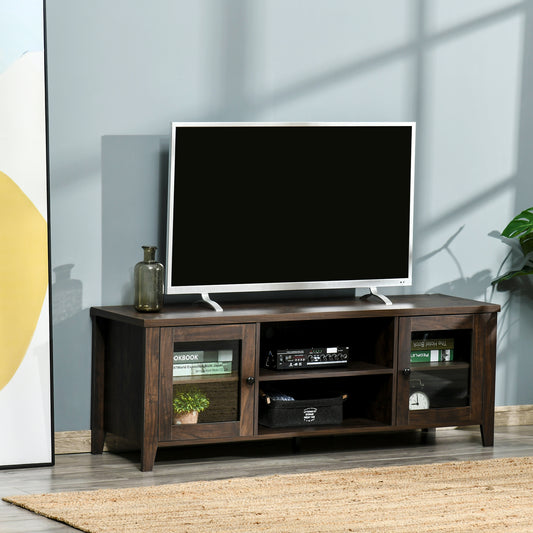 HOMCOM Modern Wood TV Console Stand for 60-inch TVs with Storage