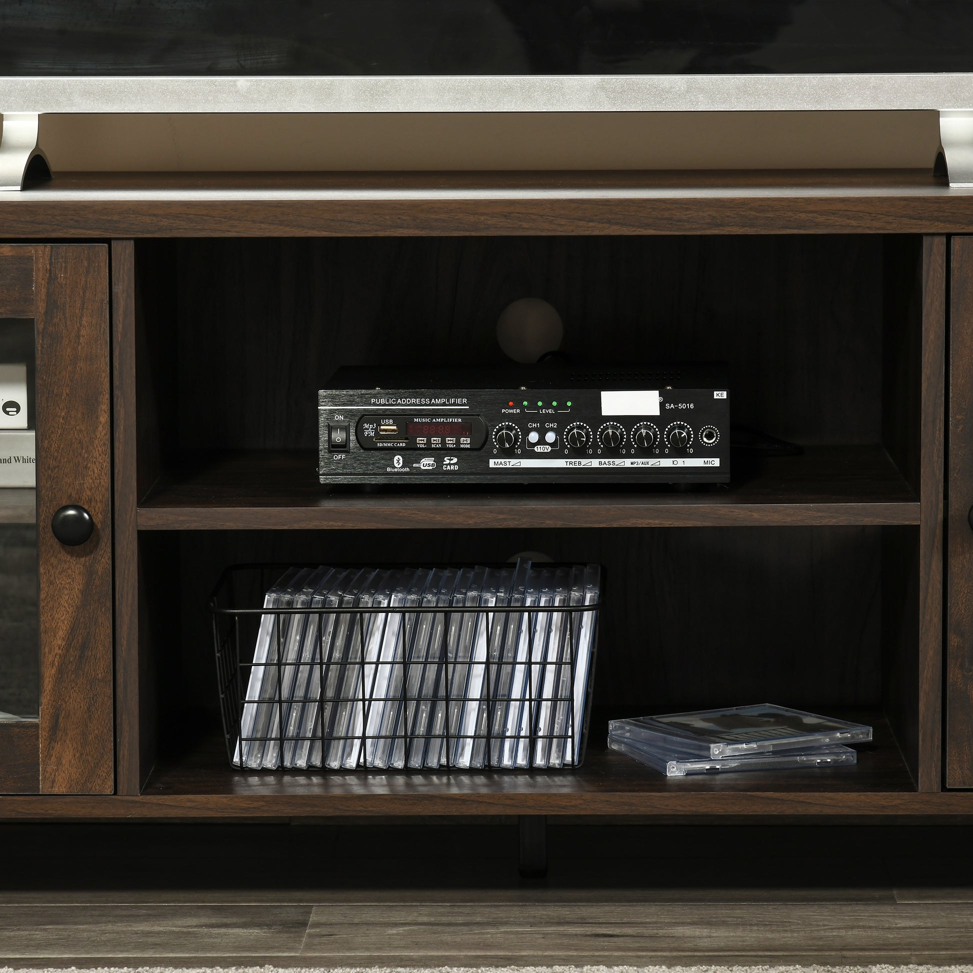 HOMCOM Modern Wood TV Console Stand for 60-inch TVs with Storage