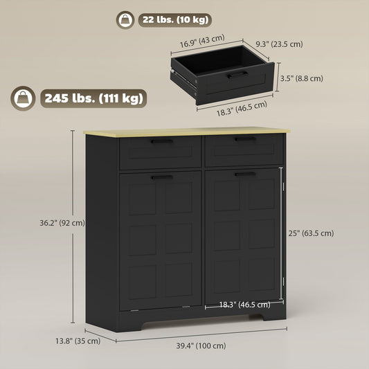 Kitchen Island with Trash Cabinet – 39"W x 36"H