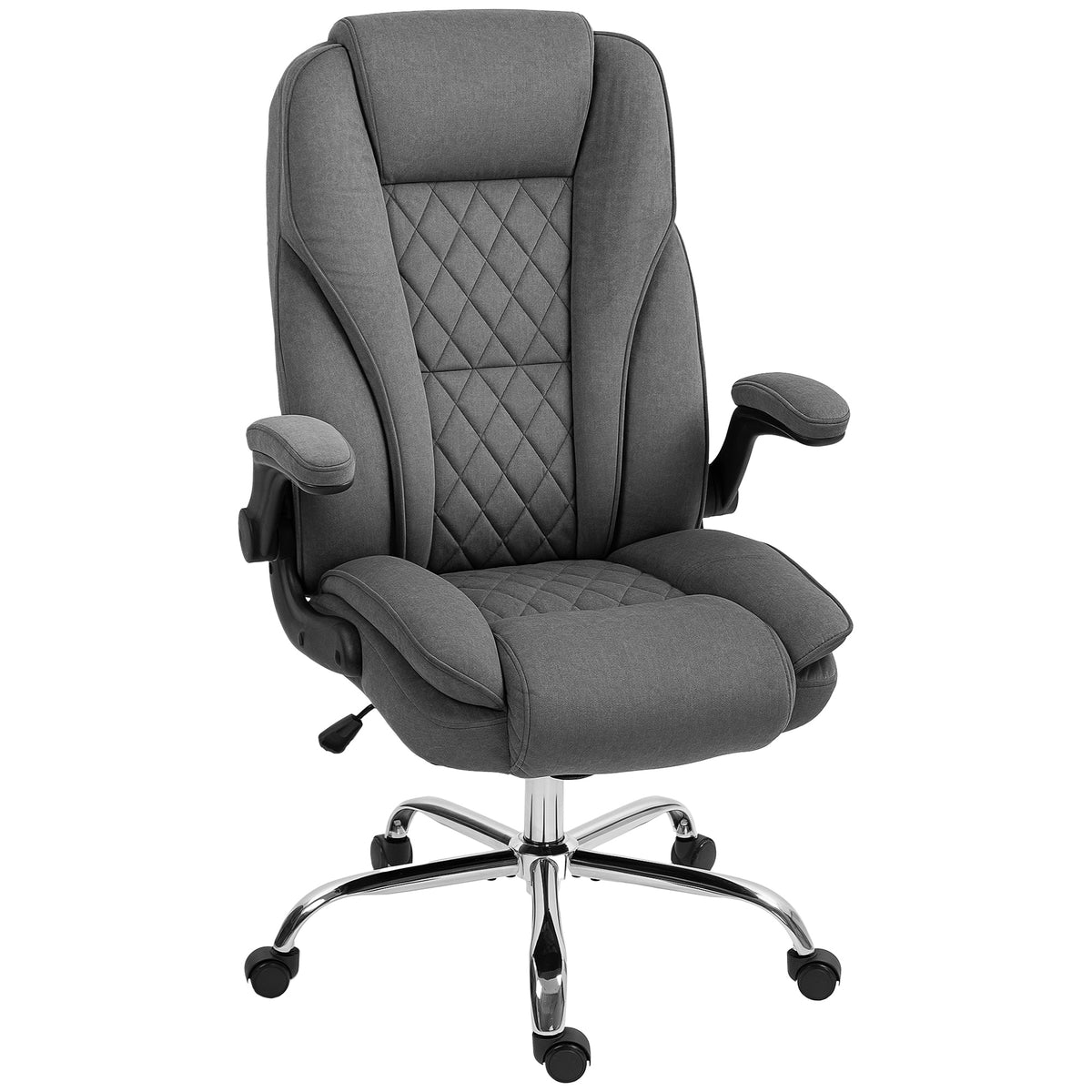 Executive Office Chair, Desk Chair with Flip-up Armrest, Dark Grey