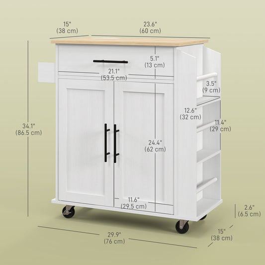 Rolling Island with Wheels – 30"W x 34"H