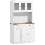 HOMCOM 71" Pantry Cabinet with Microwave Space, Black