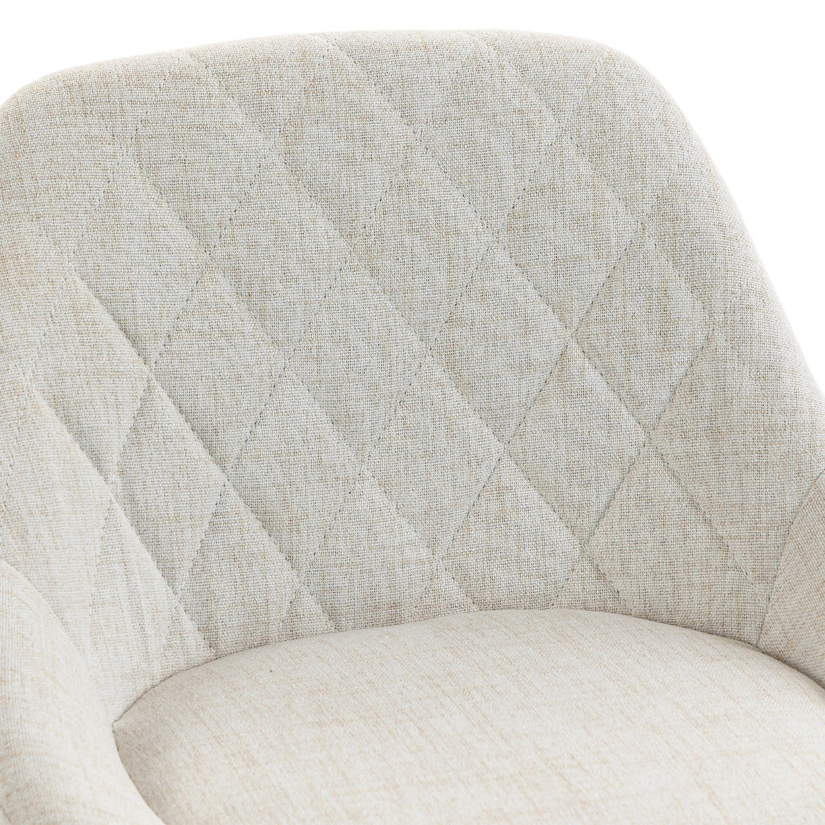 Linen-Look Swivel Counter Stools with Back, Set of 3, Cream White