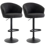 HOMCOM Swivel Adjustable HeightBar Stools Set of 2 Beige
