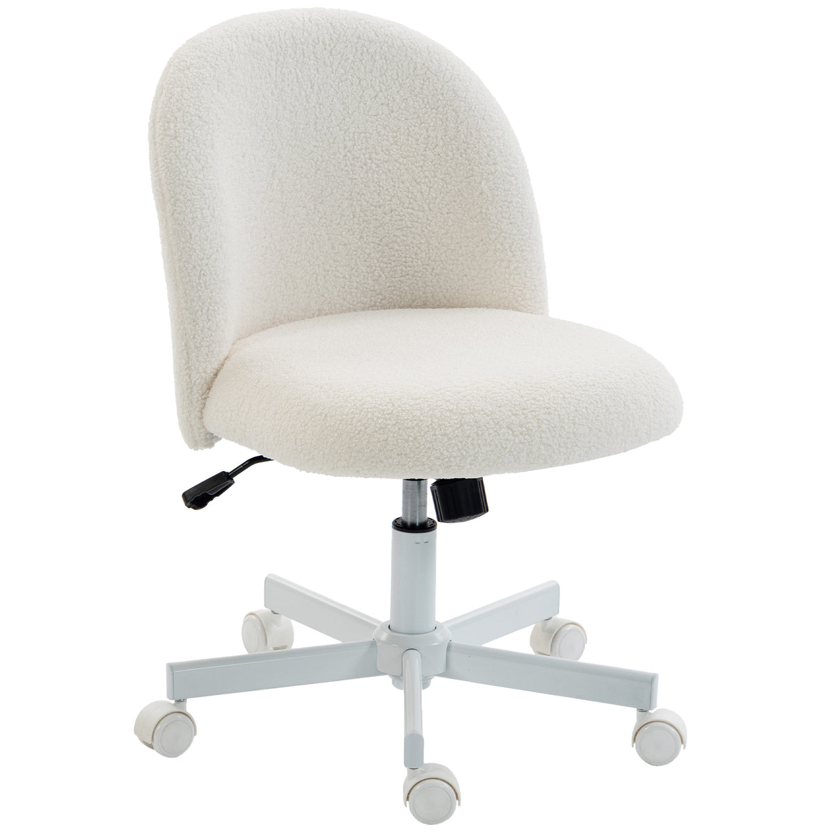 Office Chair, Swivel Tilt Desk Chair, Vanity Chair with Adjustable Height, Cream White