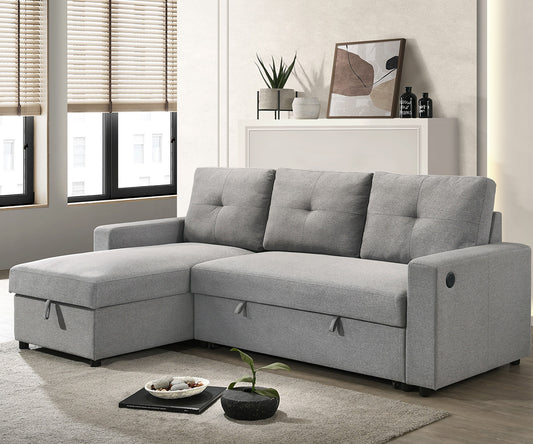 Kwality Ceillo Light Grey Reversible Tufted Fabric Sectional RAW002