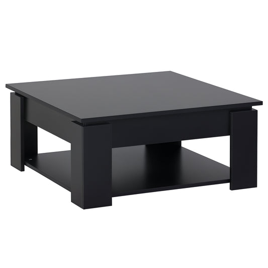 HOMCOM 2-Tier Modern Coffee Table with Bottom Shelf for Living Room