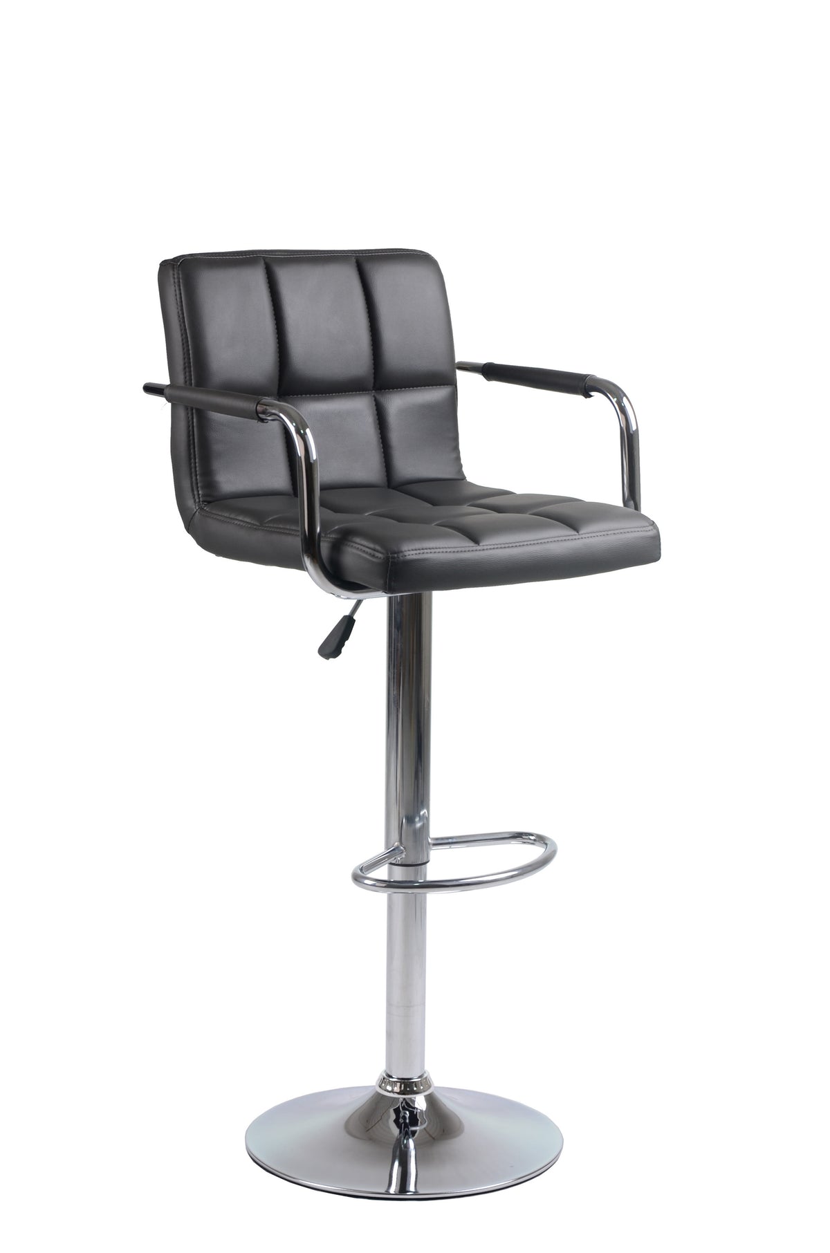 Swivel Gas-Lift Bar Stool with Arms – Chrome Frame – Set of 2
