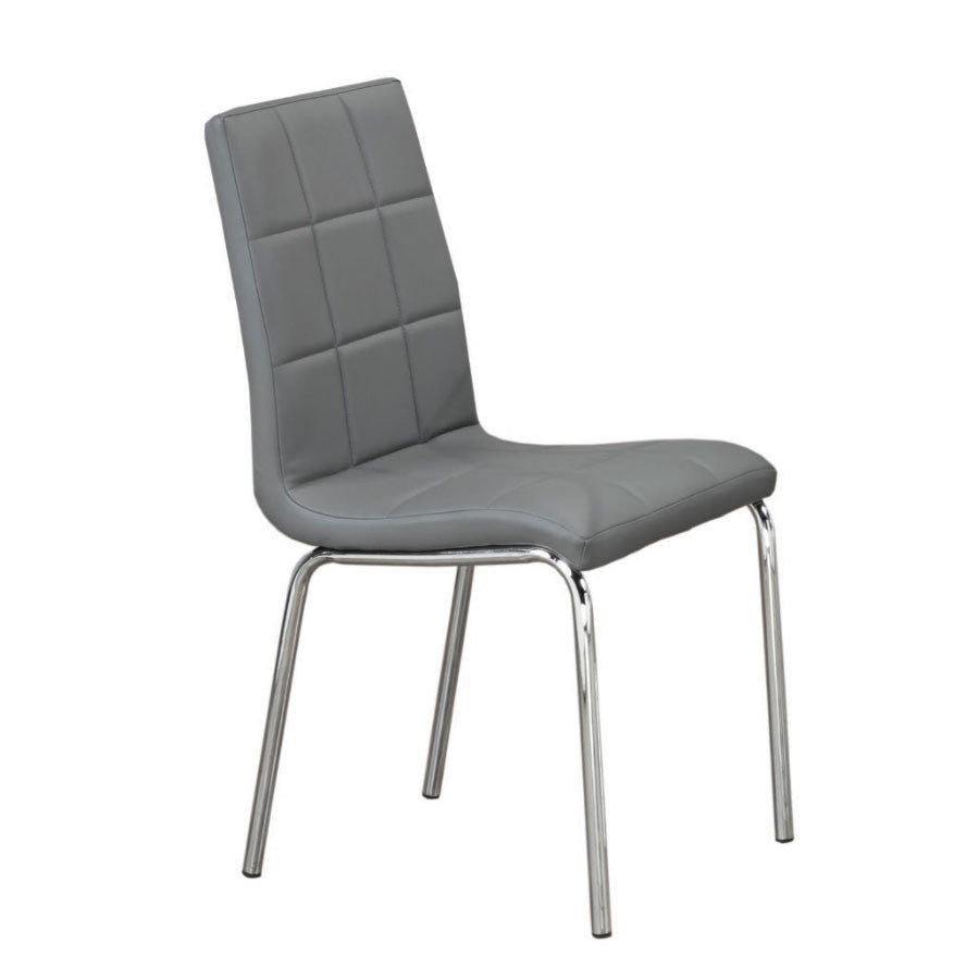 Upholstered Dining Chair with Chrome Legs – Set of 4