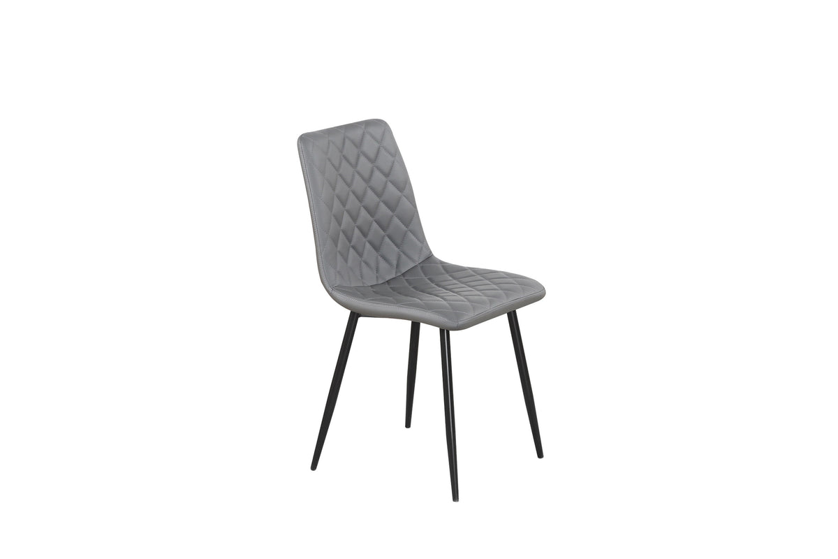 Upholstered Dining Chair with Black Legs – Set of 6