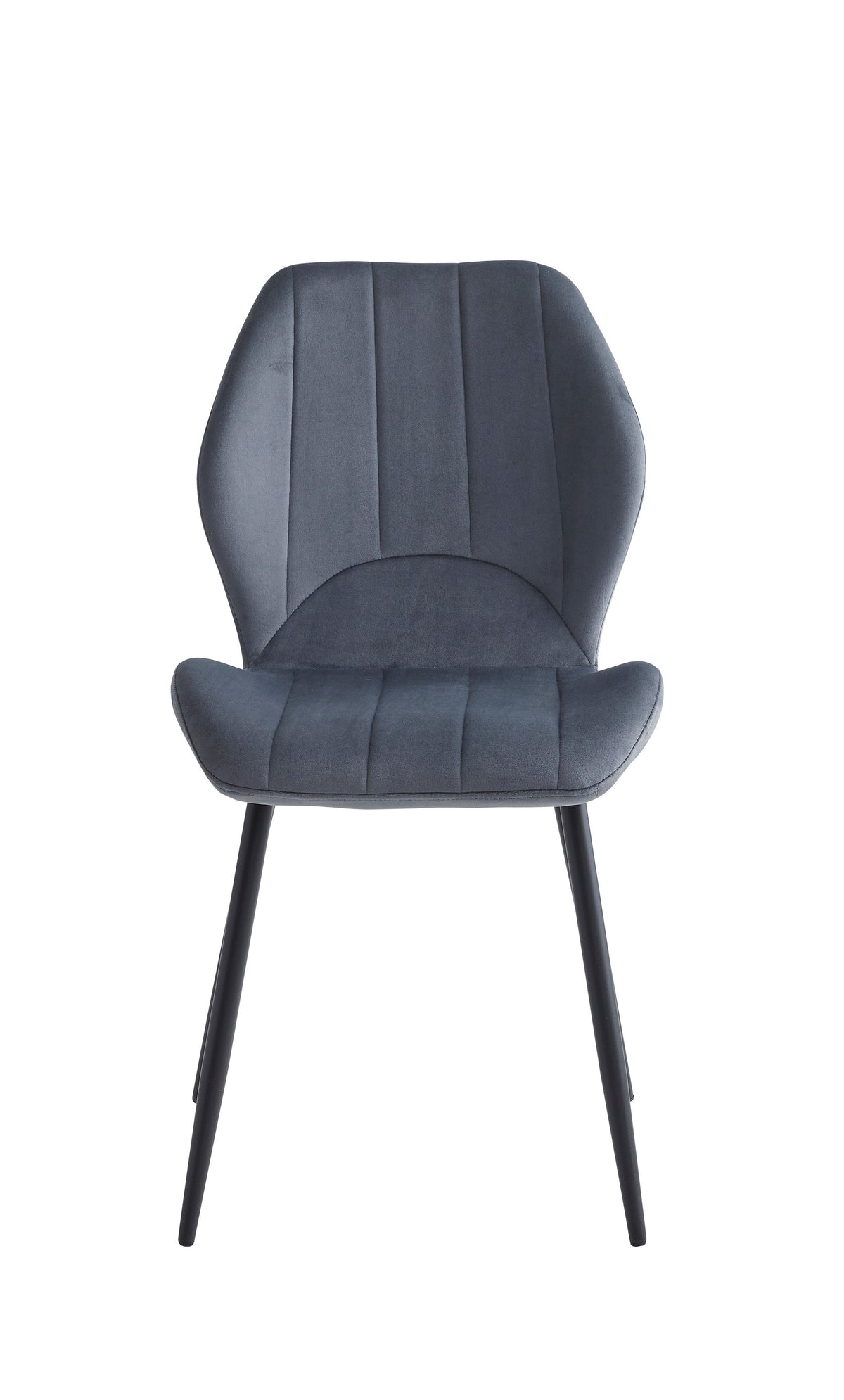 Velvet Dining Chair with Black Steel Legs – Set of 6
