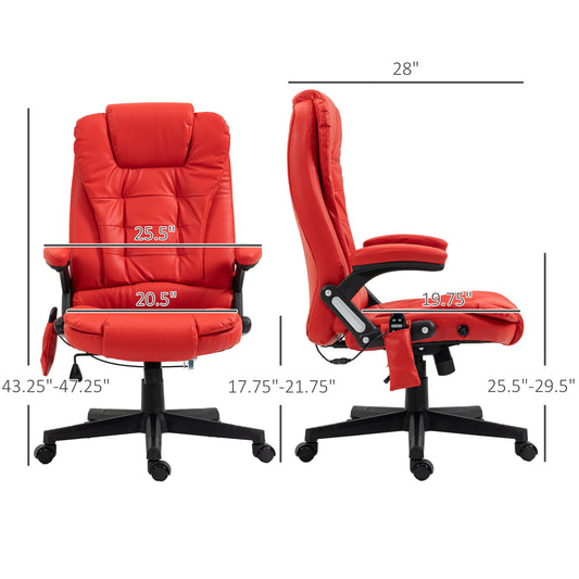 HOMCOM Executive Ergonomic Heated Vibrating Massage Office Chair Faux Leather