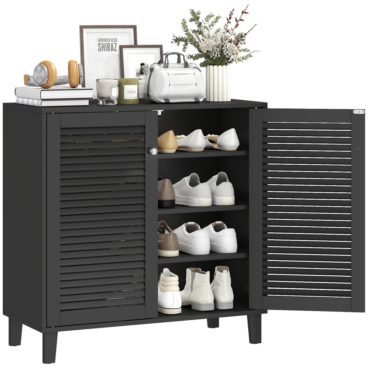 Shoe Cabinet with Adjustable Shelves – 31"W x 31"H