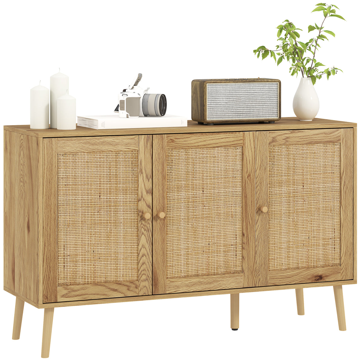 47" Bohemian Sideboard with Rattan Doors
