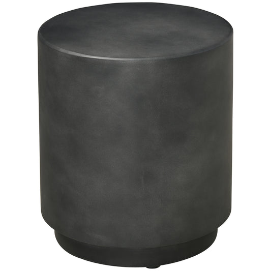 HOMCOM Lightweight Concrete Finish Round Accent Side Table with Adjustable Feet