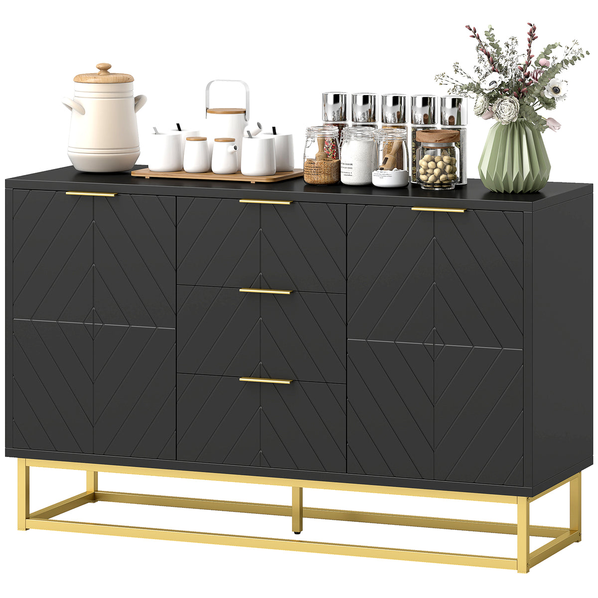 Sideboard Storage Cabinet with 3 Drawers – 47"W x 30"H