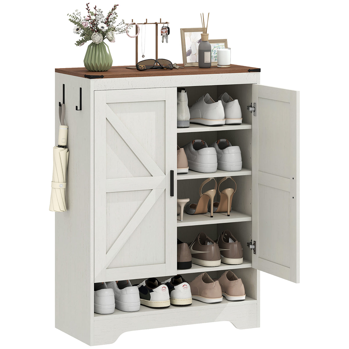 5-Tier Shoe Cabinet for 15 Pairs – 30"W x 41"H