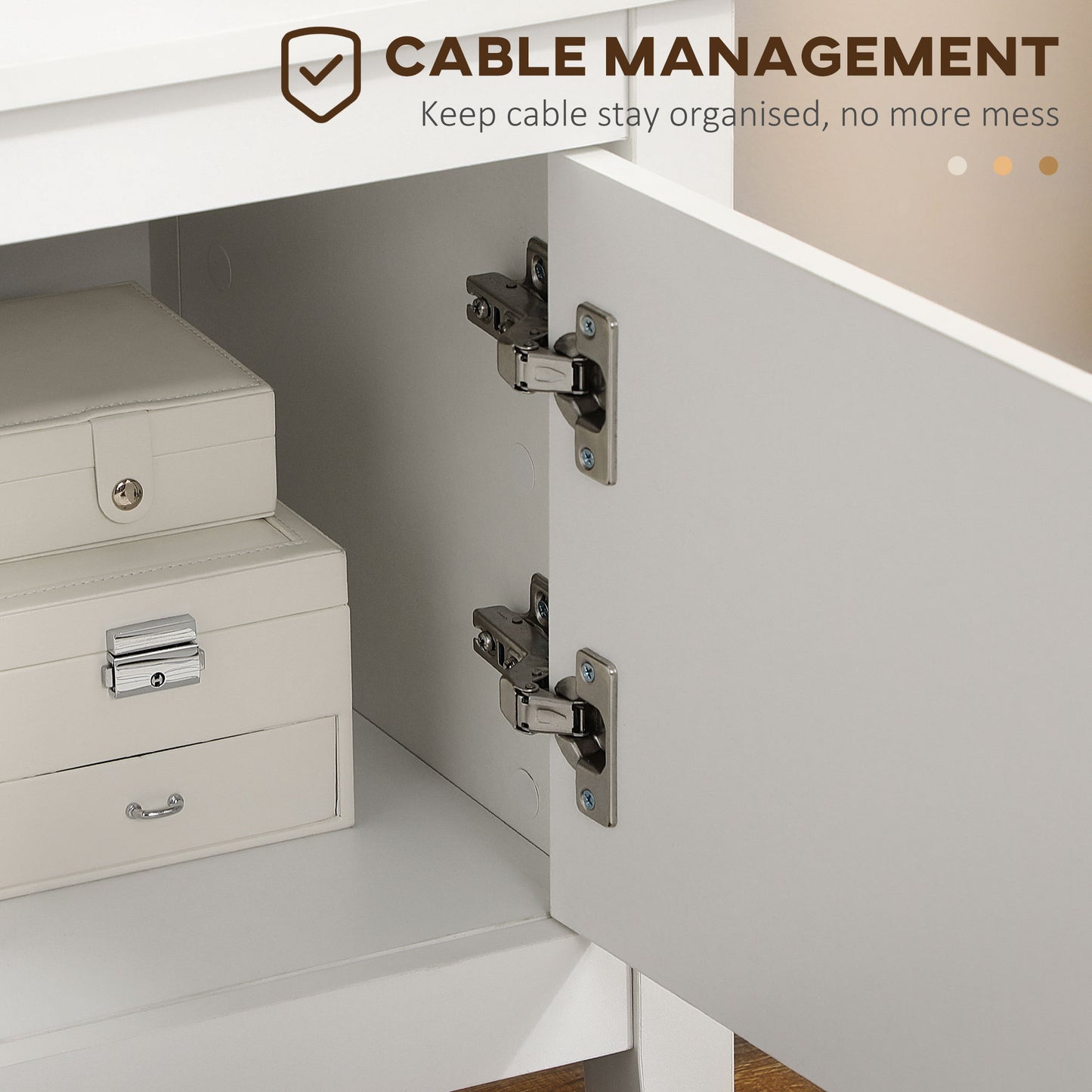 HOMCOM Modern White TV Stand for 55-Inch TVs, Storage Cupboards, Open Shelves