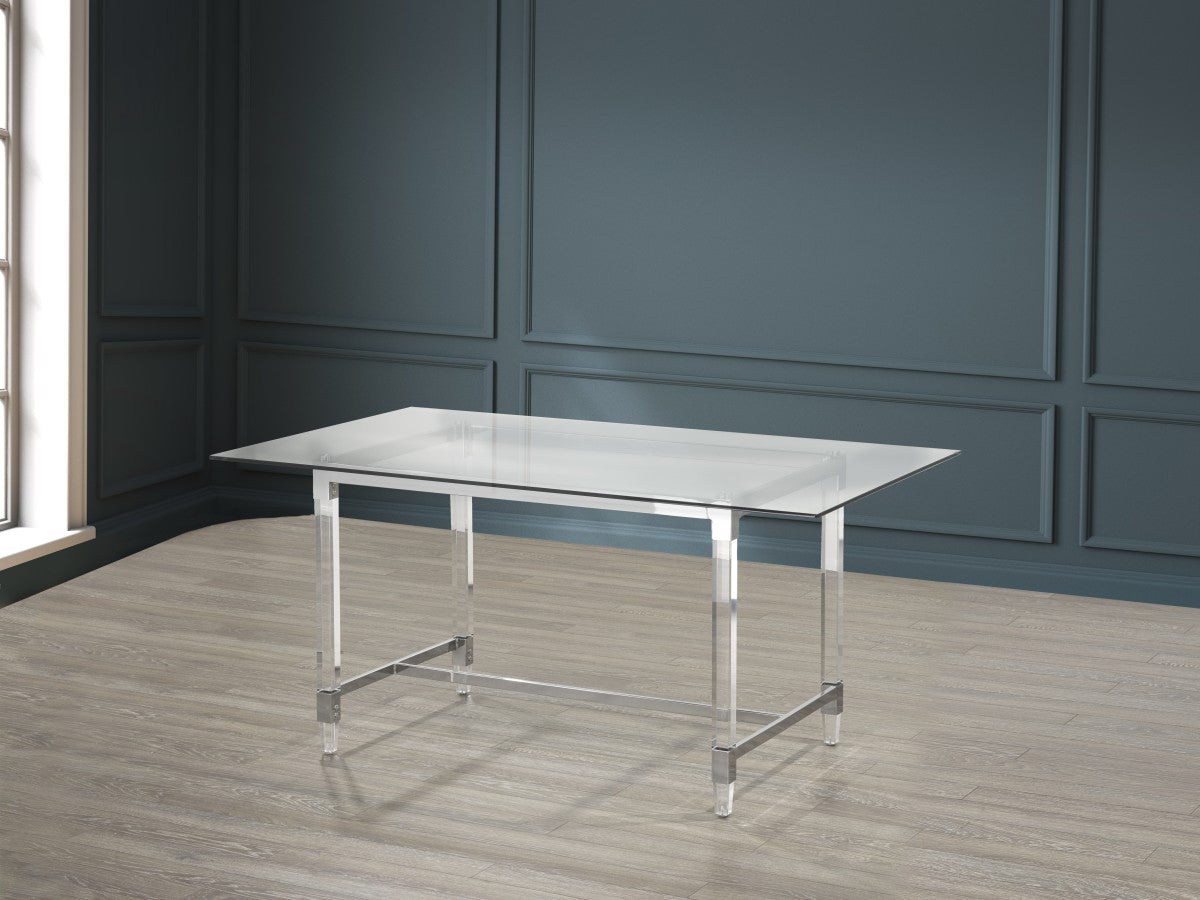 Glass Dining Table – Silver (Style 2)
