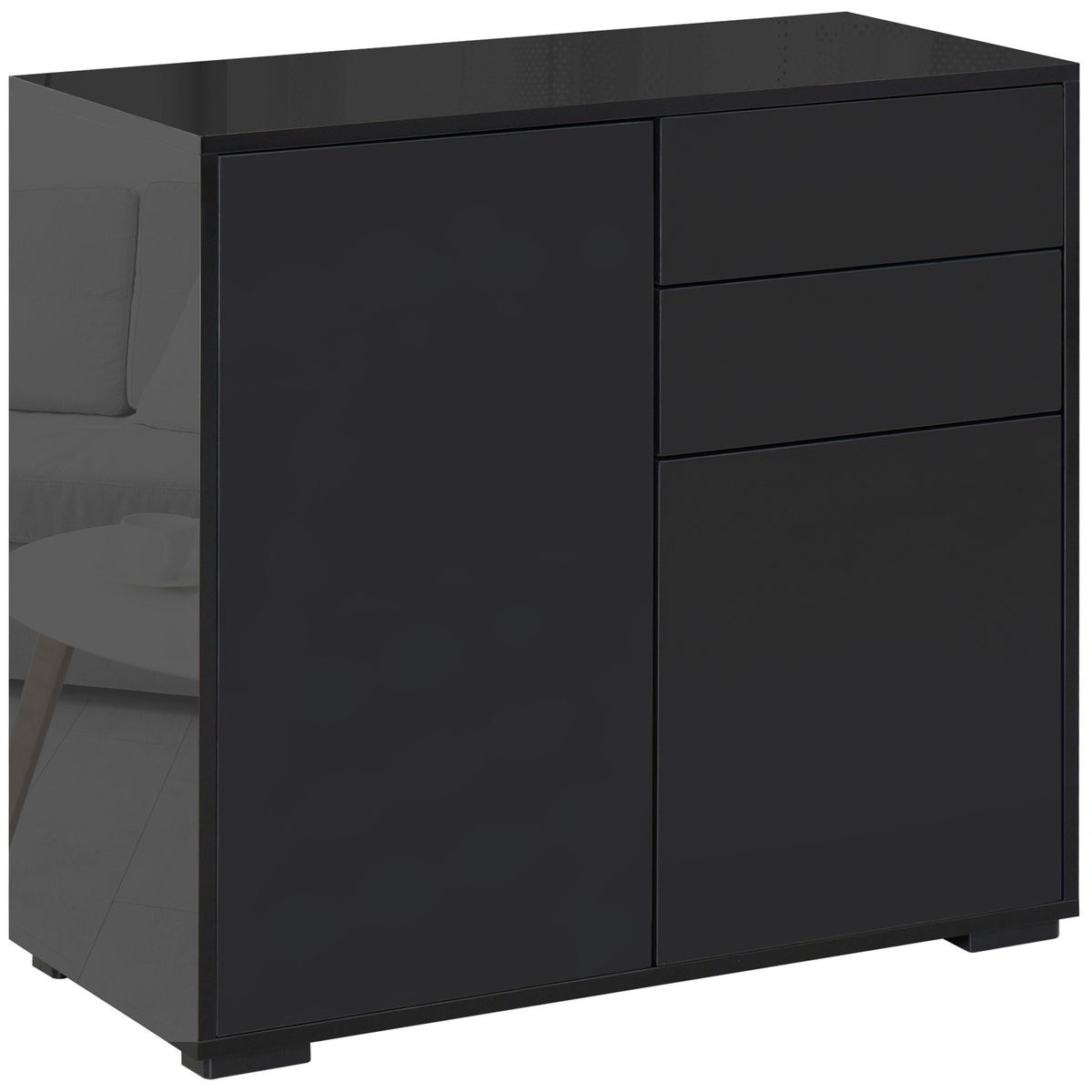 High Gloss Buffet Sideboard with 2 Drawers – 31"W x 29"H