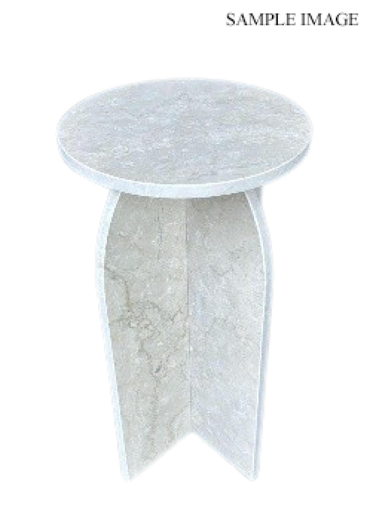 Curved Marble Side Table – White