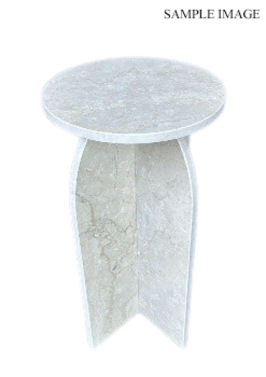 Curved Marble Side Table – White