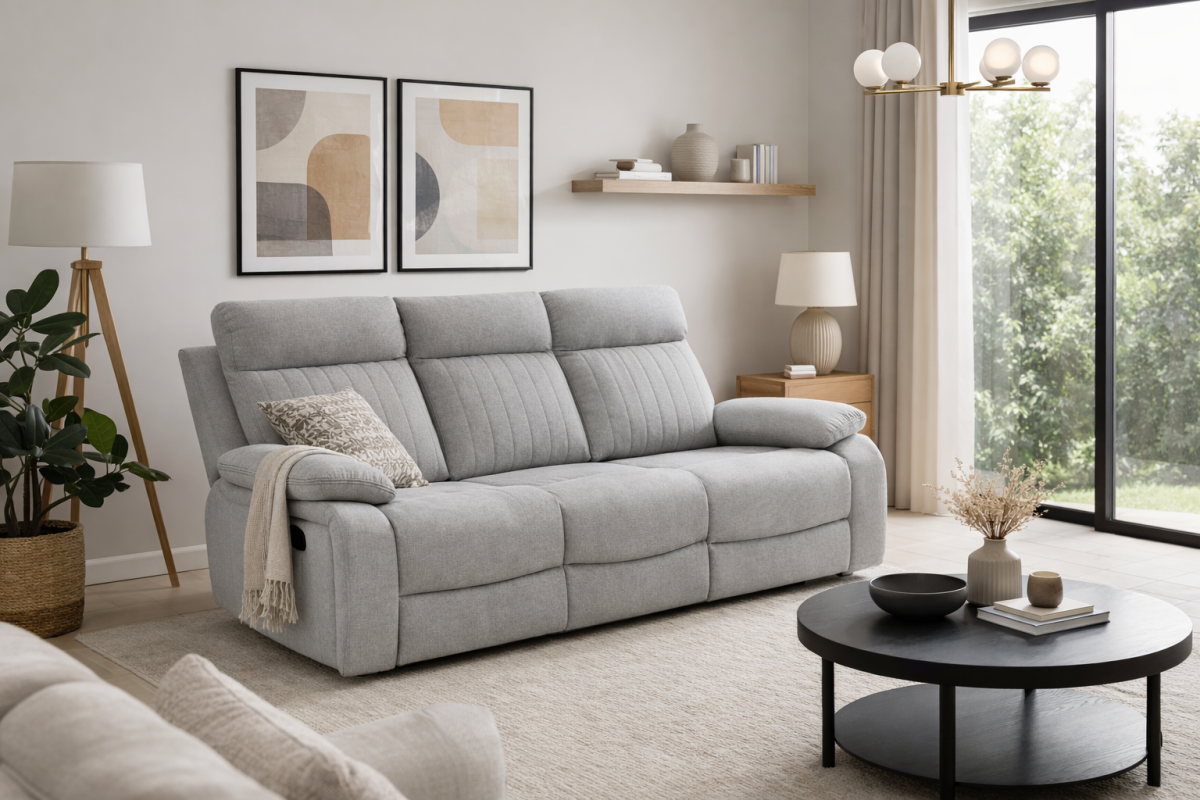 Upholstered Recliner Sofa