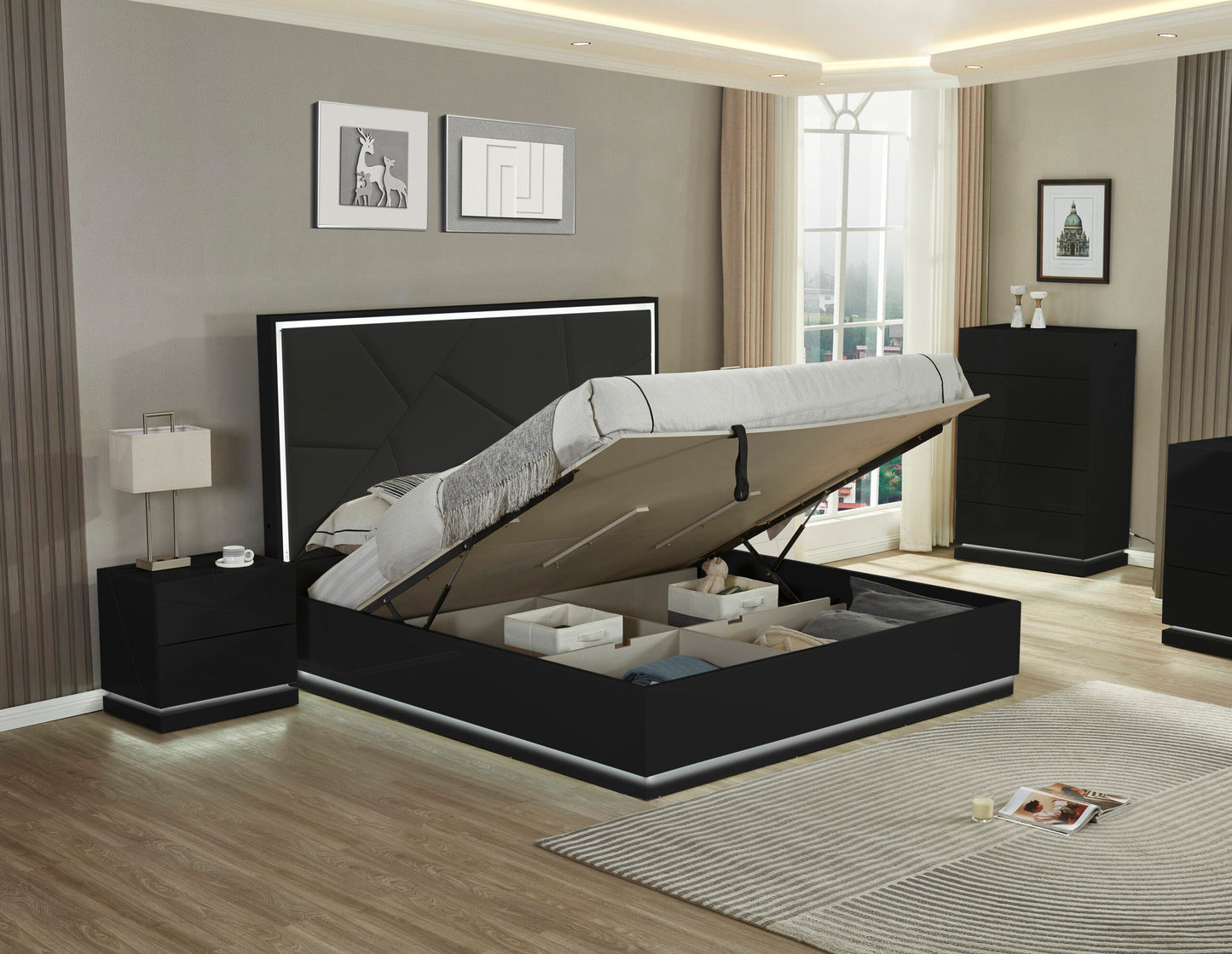 Richmond Modern Lift-Top Bedroom Set
