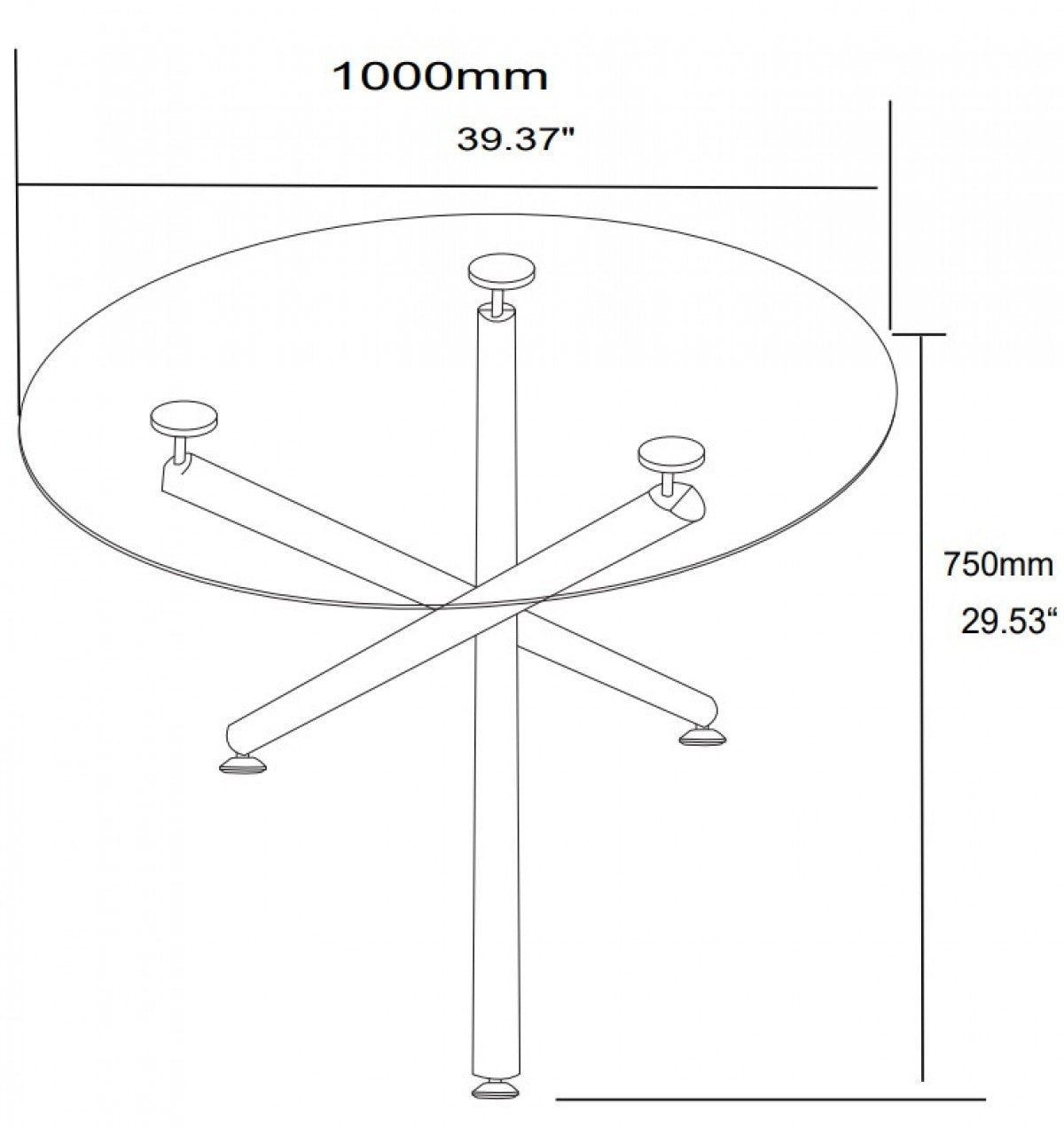 Glass Dining Table – Gold (Style 2)