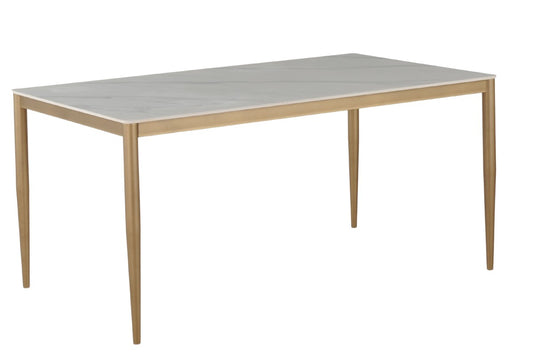Ceramic Dining Table – White/Gold