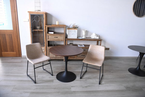 Dining Chair Set of 2 Vintage Beige