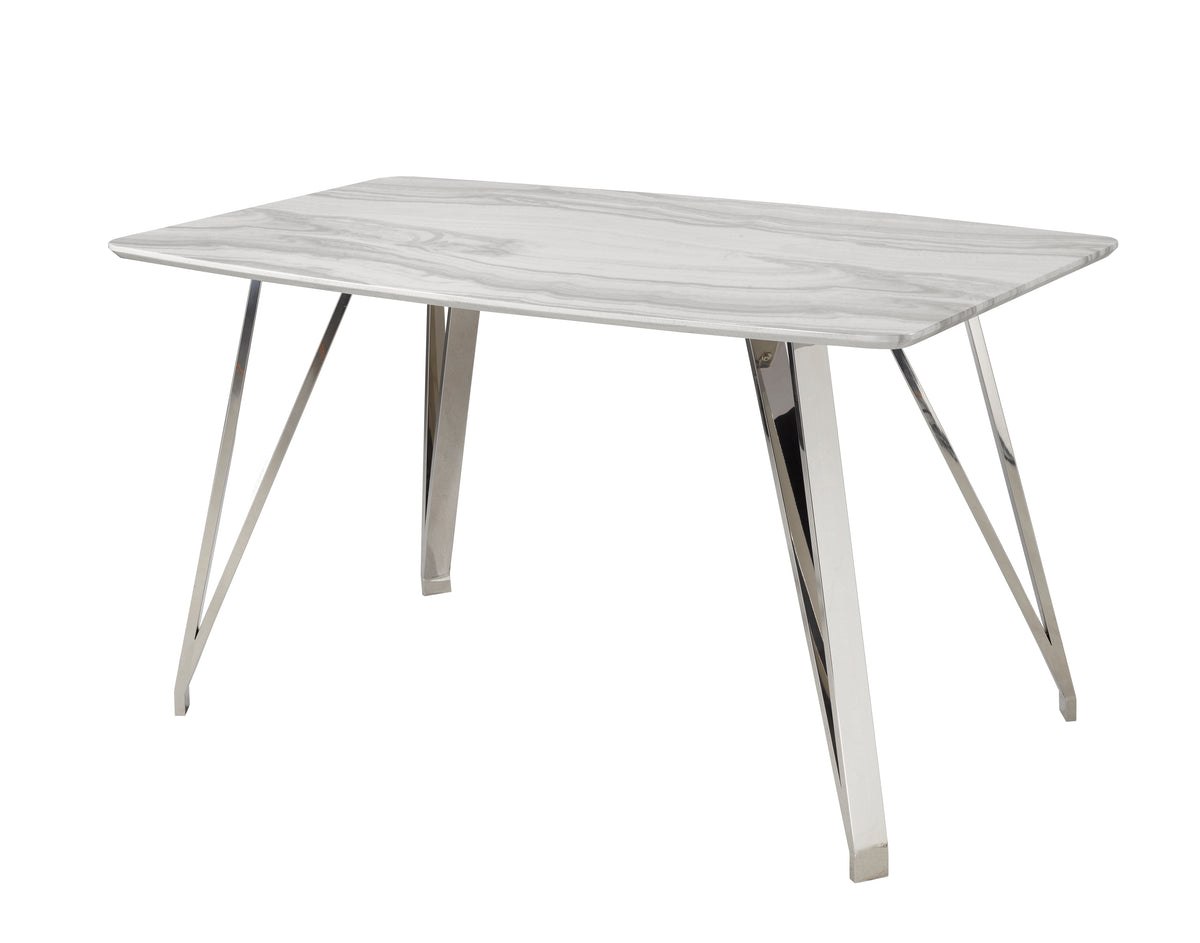 Marble Counter Table – Silver