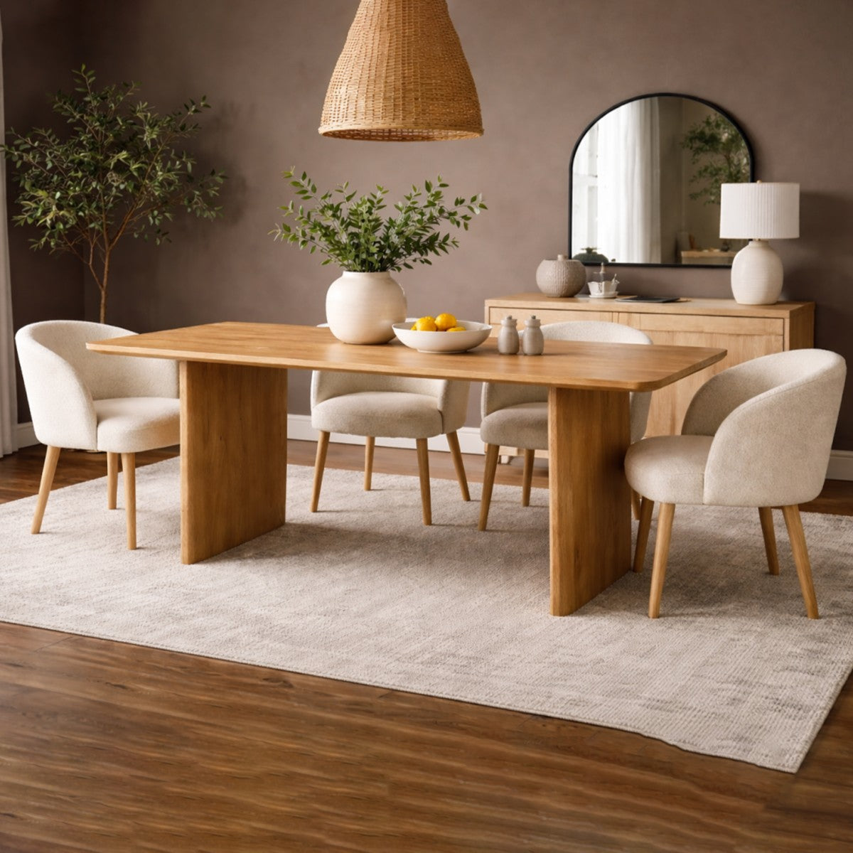 Mango Wood Dining Table – White Wash