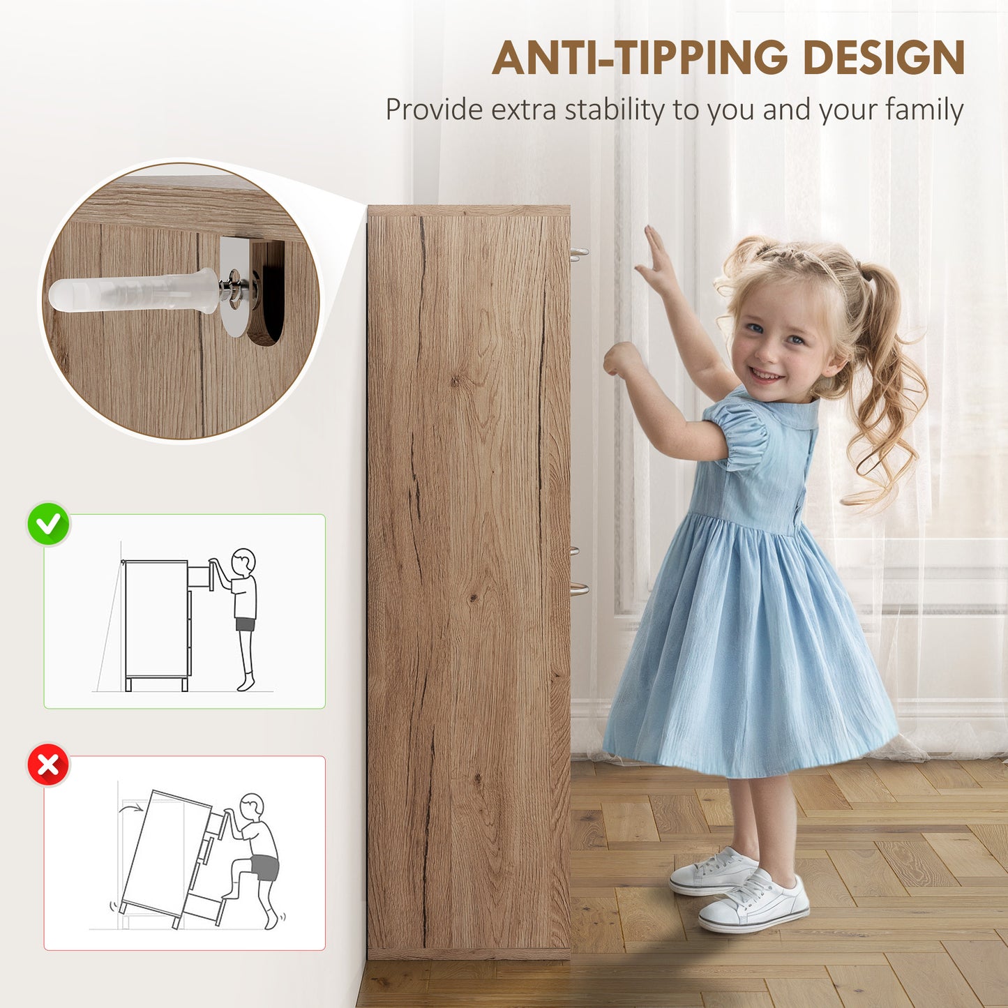 HOMCOM Slim Oak 4-Drawer Shoe Cabinet for 12 Pairs, Entryway Storage