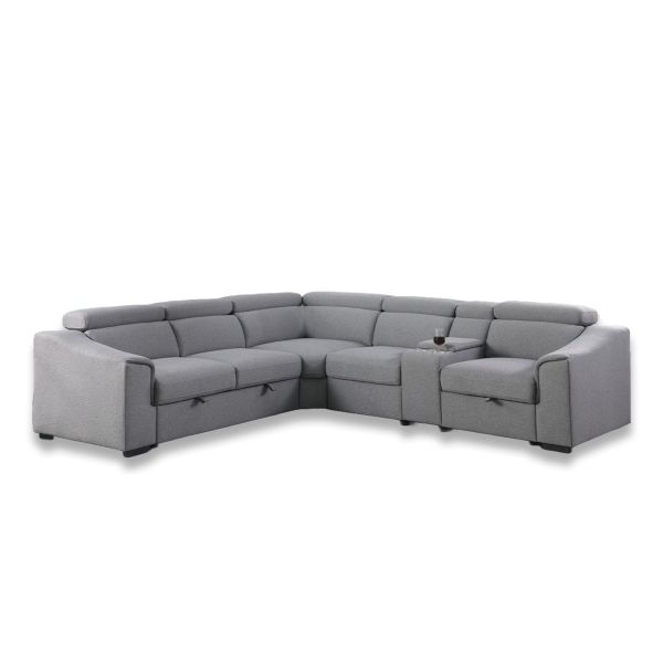 Emmett LHF Sectional Sofa Bed Grey