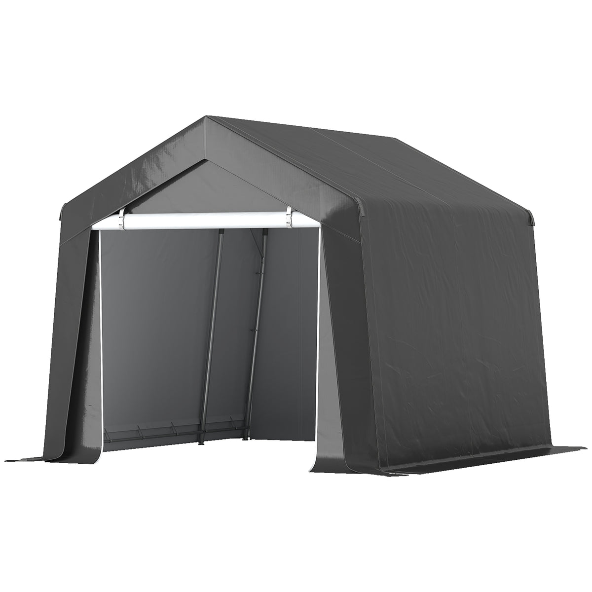 10' x 10' Outdoor Storage Shed Portable Garage with Roll-up Door for Motorcycle, Bike, Garden Tools