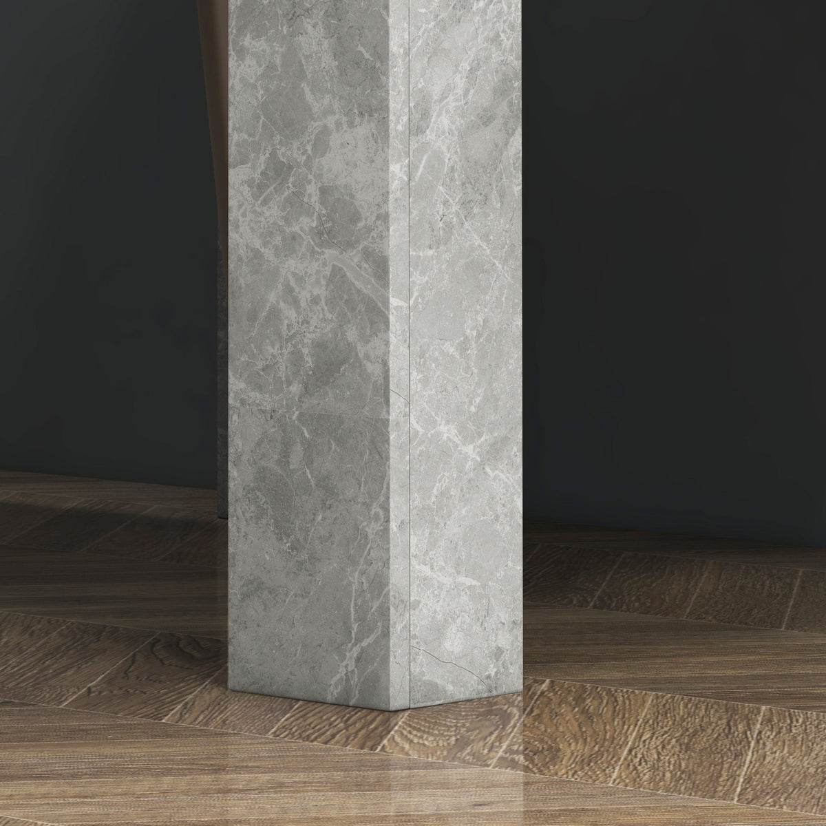 31.5" Square Dining Table with Faux Cement Effect, Space Saving Small Kitchen Table