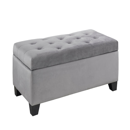 Tufted Storage Ottoman – Grey