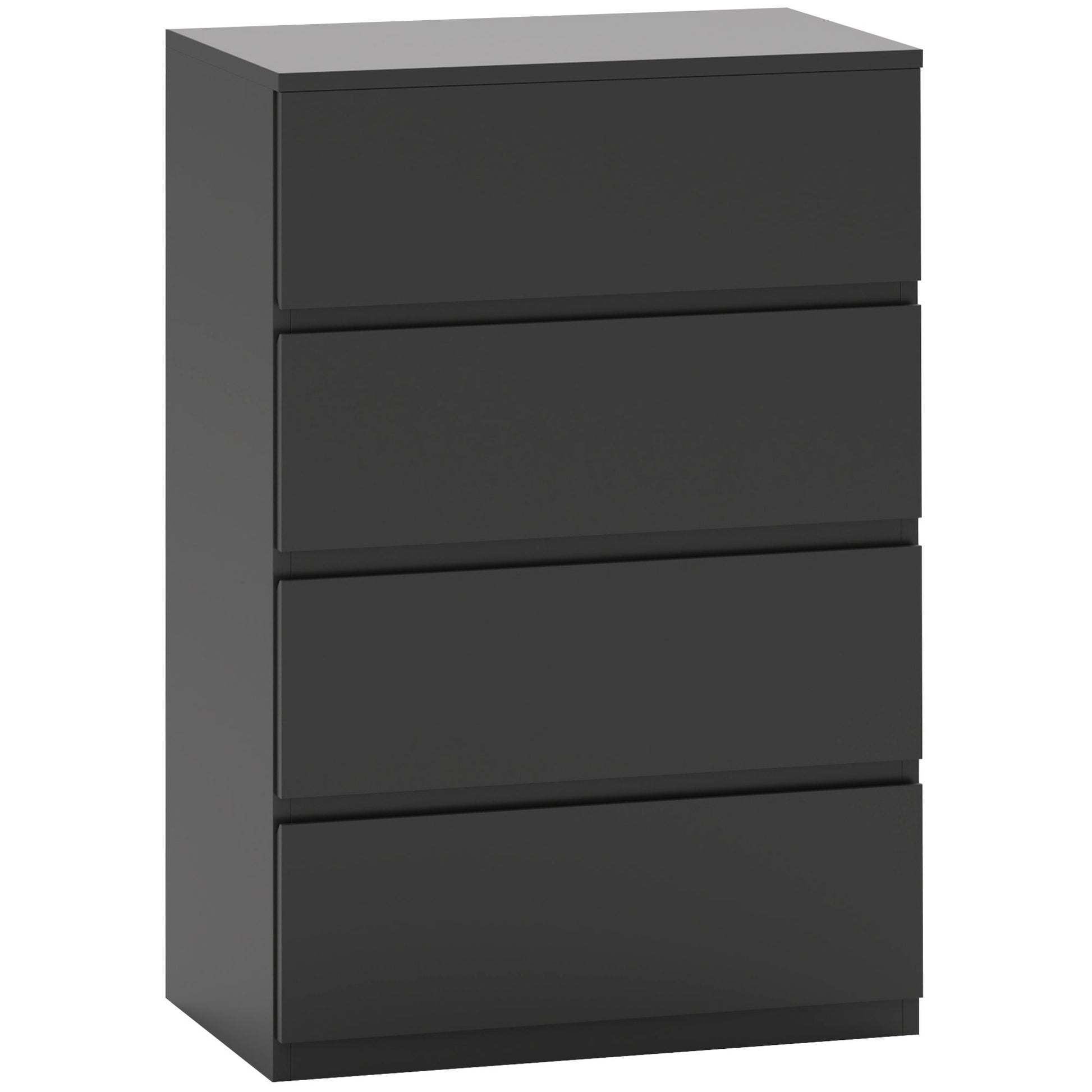 HOMCOM 4 Drawer Chest Storage Cupboard Freestanding Drawer Unit, Black