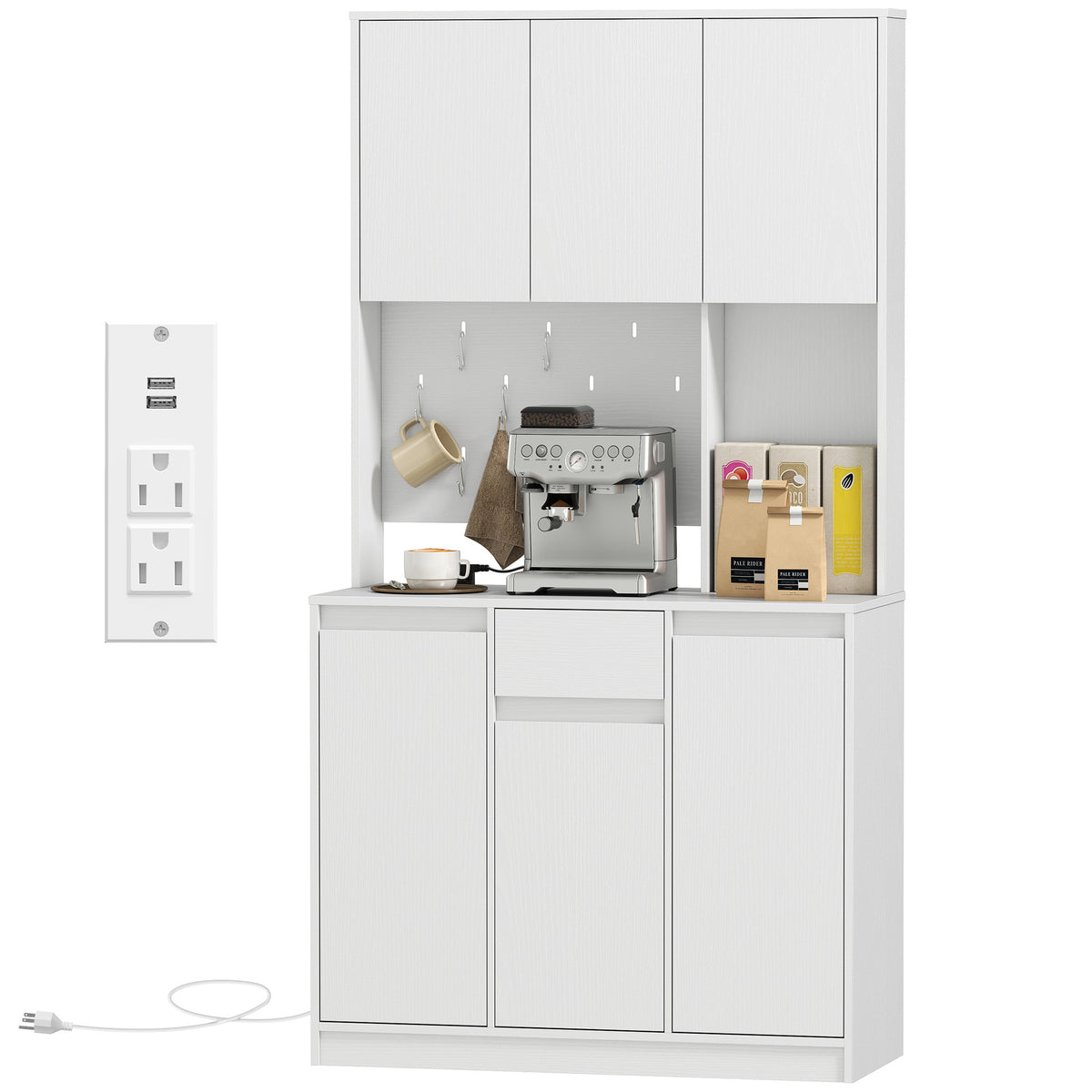 Pantry Cabinet with Charging Station – 38"W x 71"H