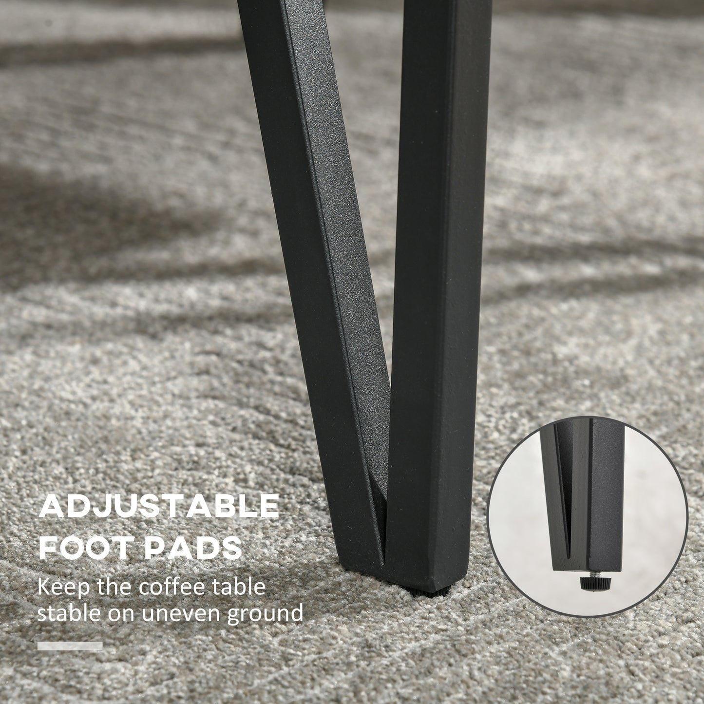 HOMCOM Rustic Rectangle Coffee Table with Steel Hairpin Legs for Home