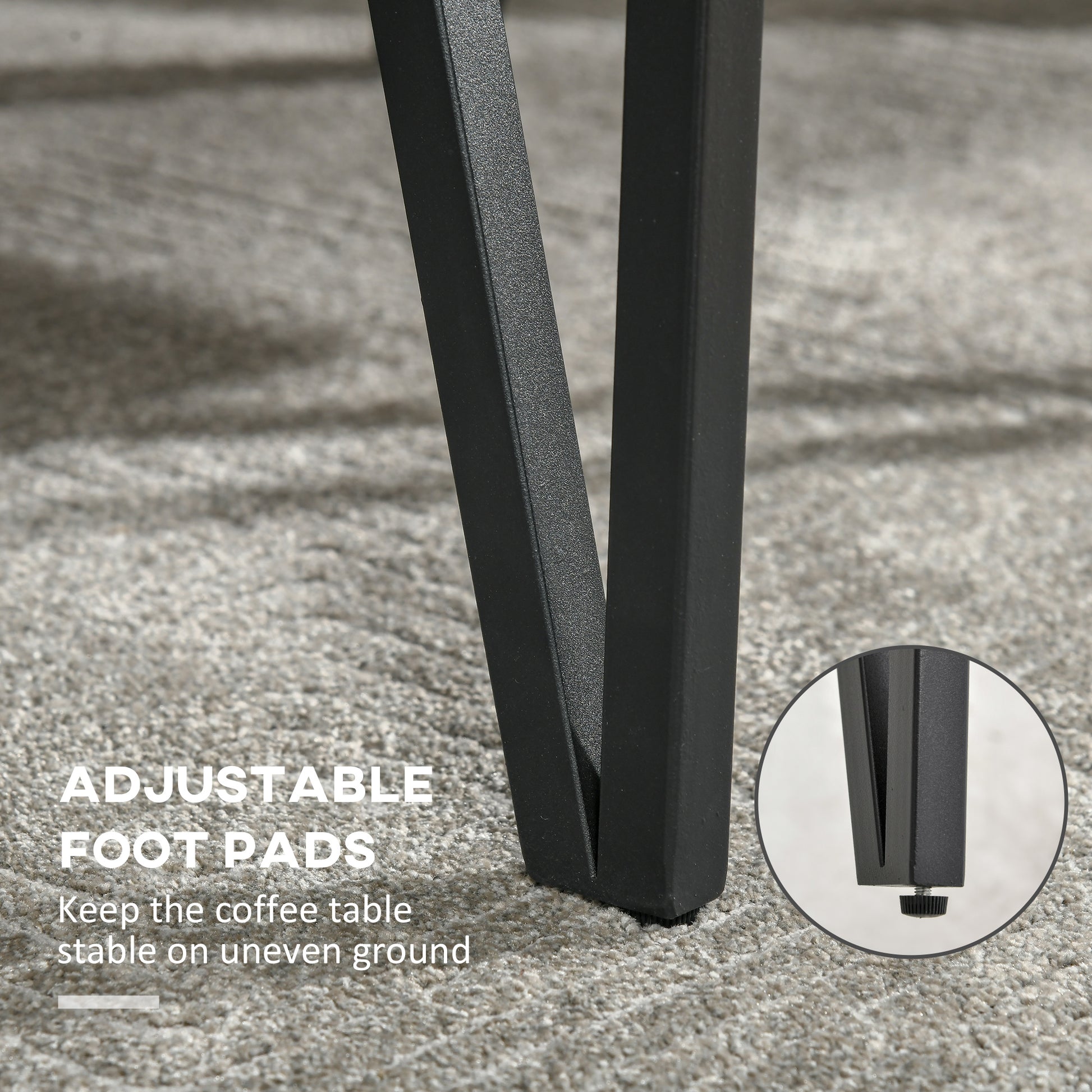 HOMCOM Rustic Rectangle Coffee Table with Steel Hairpin Legs for Home