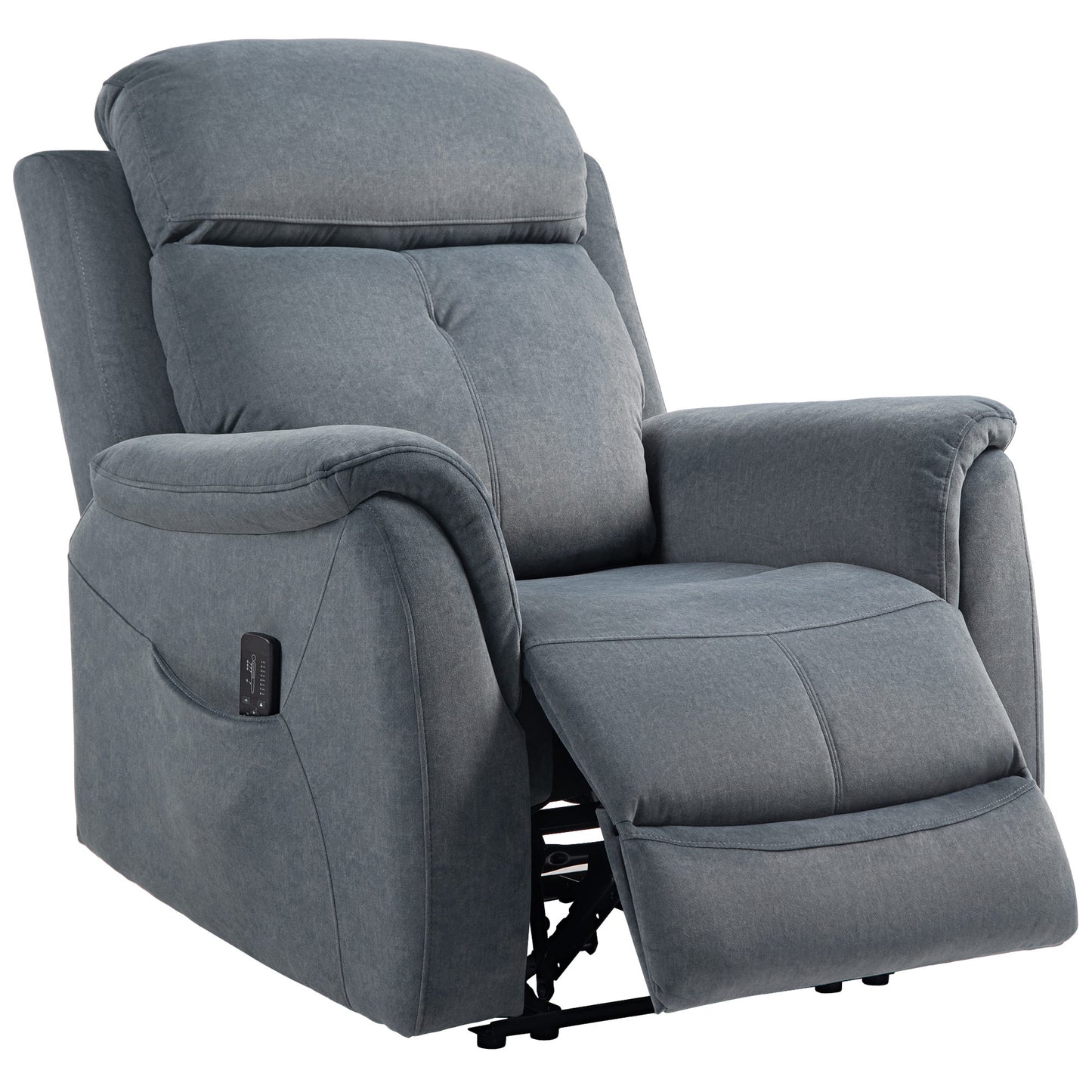 HOMCOM Dark Grey Manual Recliner Chair, Vibration Massage, Side Pockets