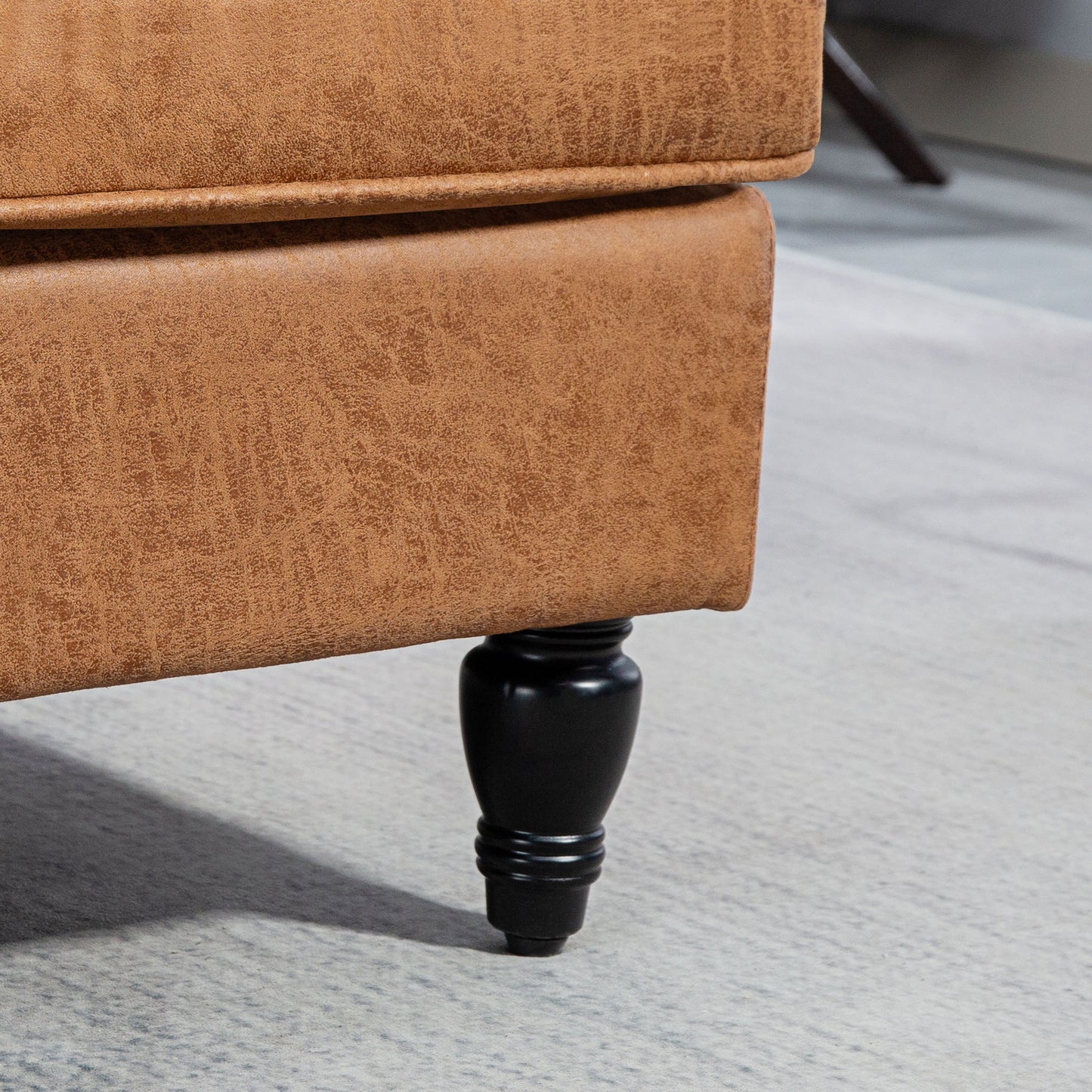 HOMCOM Modern Microfiber Accent Armchair, Wide Comfy Seat & Turned Legs, Brown