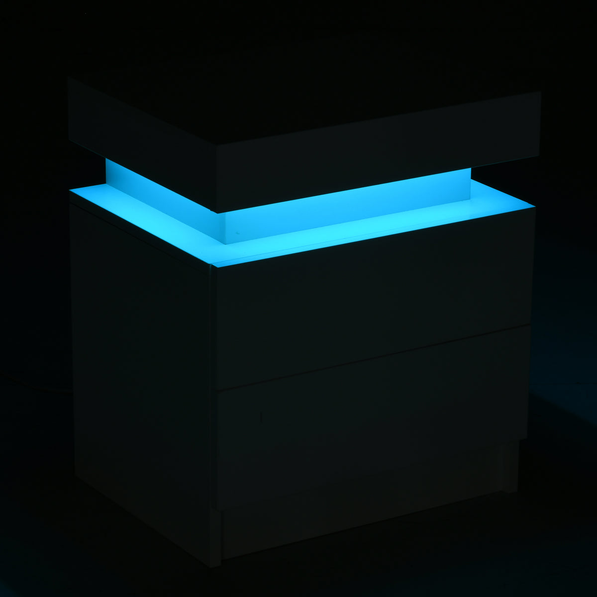 LED Nightstand with 2 Drawers – 18"W x 21"H