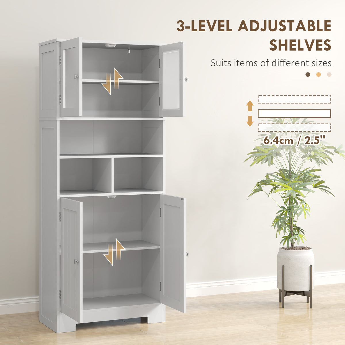 Kitchen Pantry with Glass Doors – 24"W x 57"H