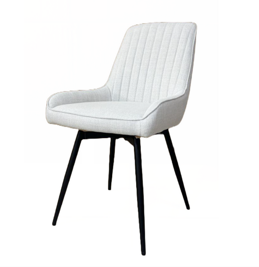 Swivel Upholstered Dining Chair, Black Legs