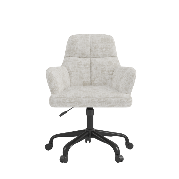 Brassex Lazare Grey Fabric Ergonomic Swivel Adjustable Office Chair with Tufted Accents